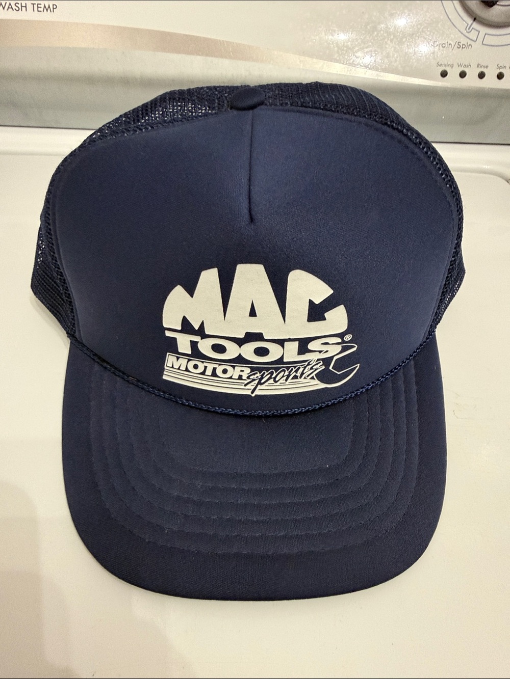 Vintage MAC Tools Motorsports 
Navy Trucker Cap - Branded Motorsport Logo